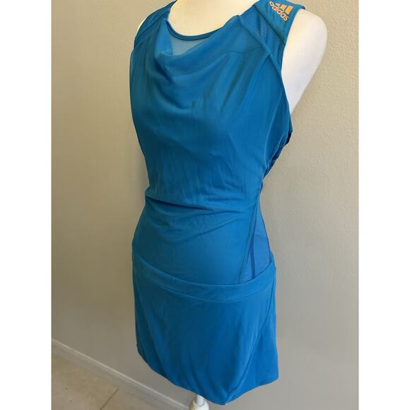 Adidas Mesh Tennis Dress Cowl Neck Sheer Geo Print Ana Ivanovic 2014 Aus Open M - Picture 10 of 12